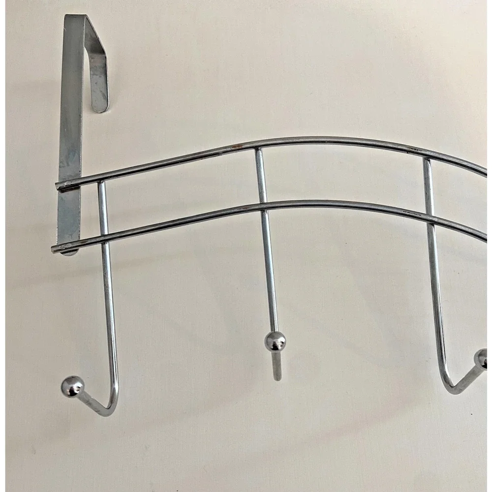 Over The Door 6-Hook Metal Towel and Coat Hanger, Set of 4, 18